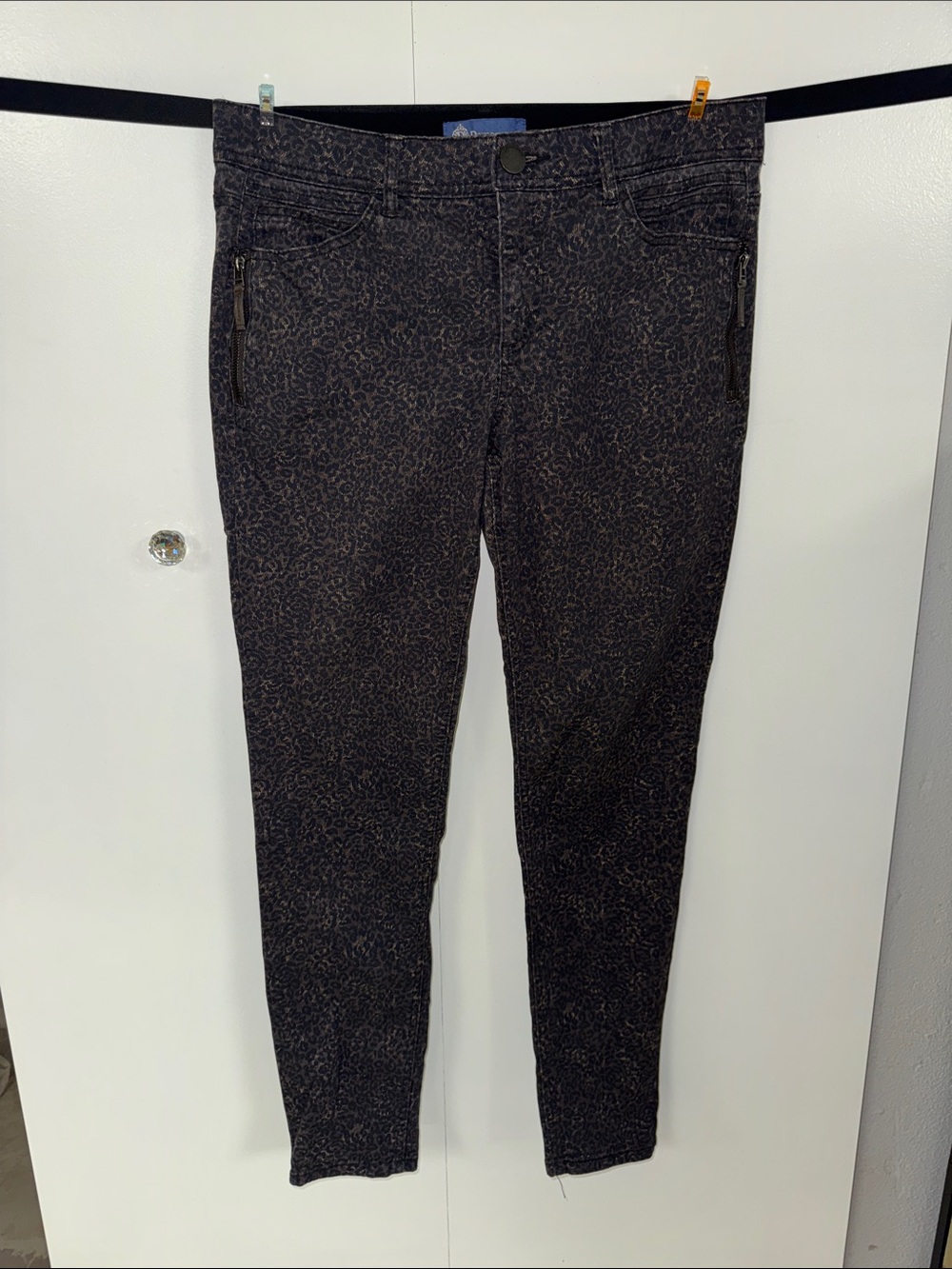 Democracy 'Ab'solution' Midrise Pants in Brown/Black Leopard Print
